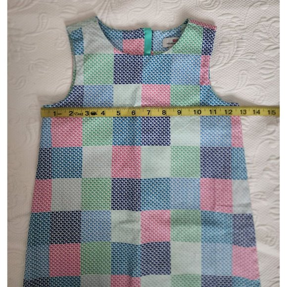 Vineyard Vines Girls Patchwork Whale Sleeveless Shift Dress Multicolor Size 5 - Picture 10 of 11